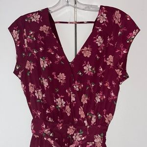 maroon summer floral dress